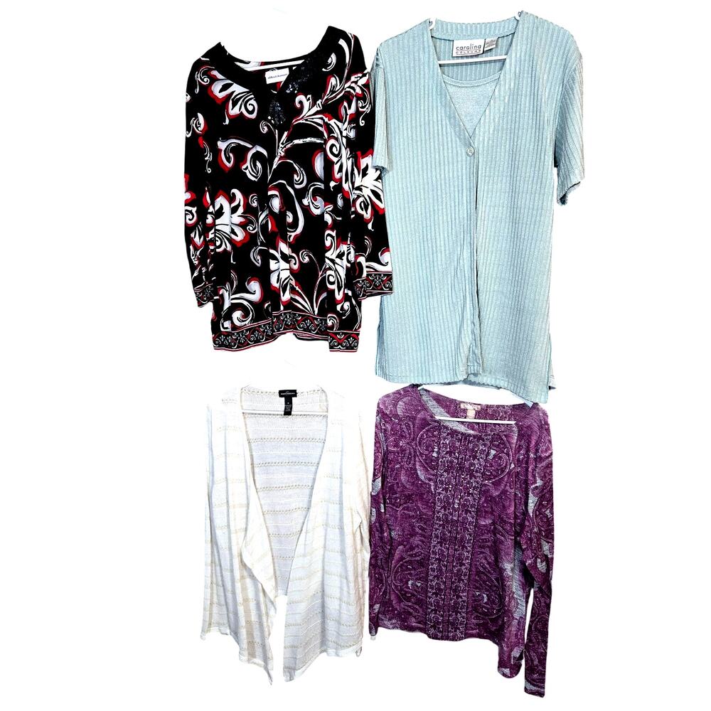 Womens Extra Large 16 18 Tops Shirts Blouses Sweaters Wholesale Bulk Lot of 4 XL